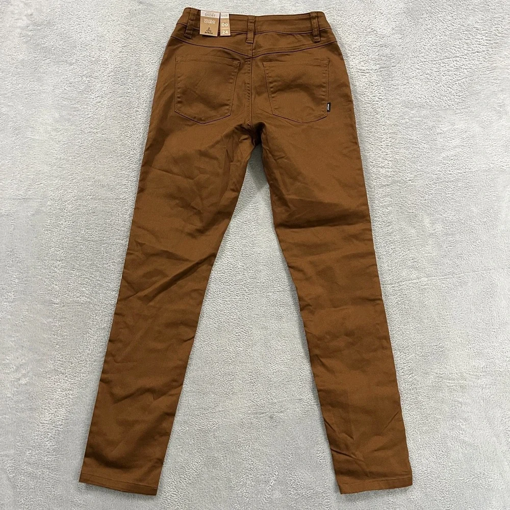 PrAna Jeans Womens 00 Short Brown Kayla Skinny Organic Cotton 30
